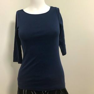ZARA MID SLEEVE NAVY BLUE SHIRT